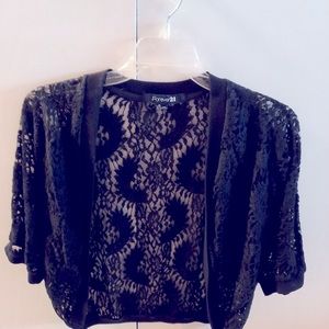 Black lace shrug